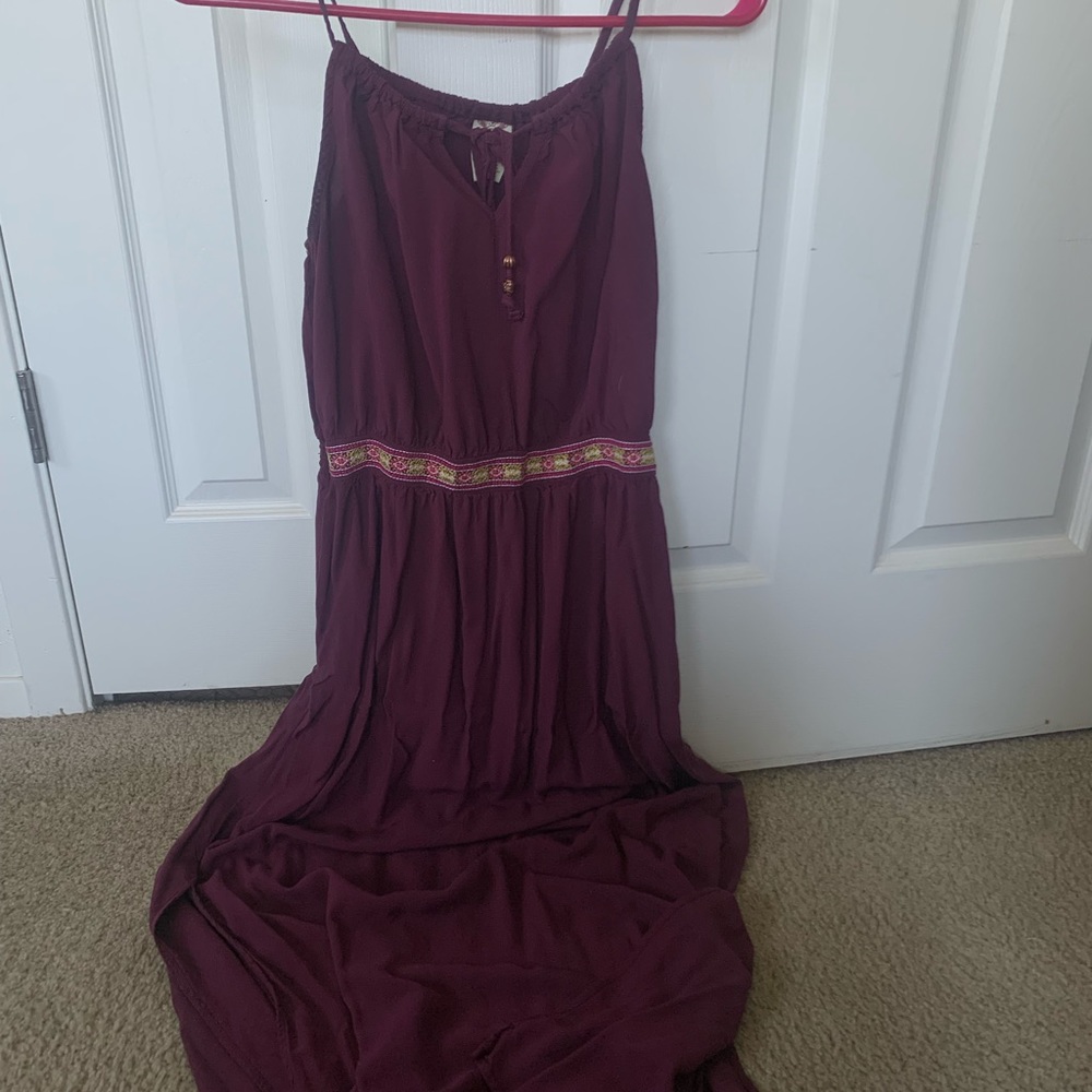 Floor length purple dress